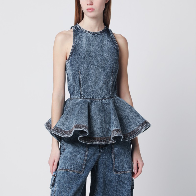 Denim peplum top