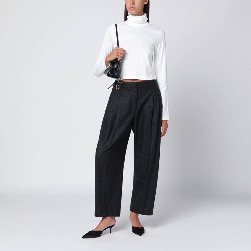 Alaïa White Crop T-shirt Dolcevita In White