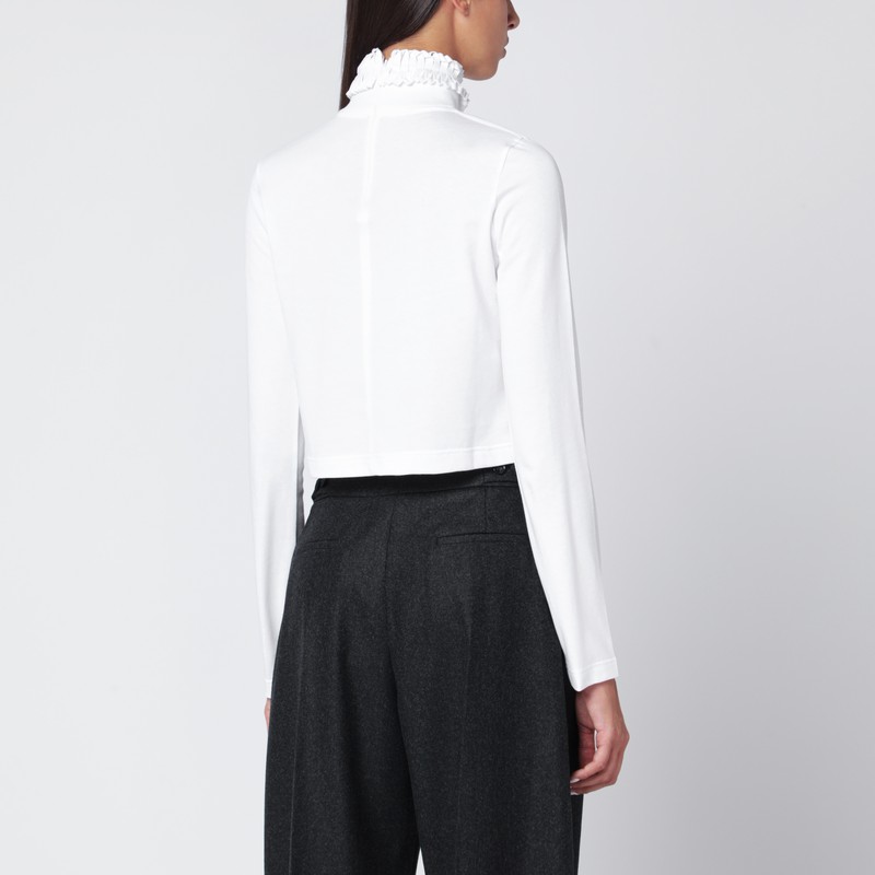 Alaïa White Crop T-shirt Dolcevita In White