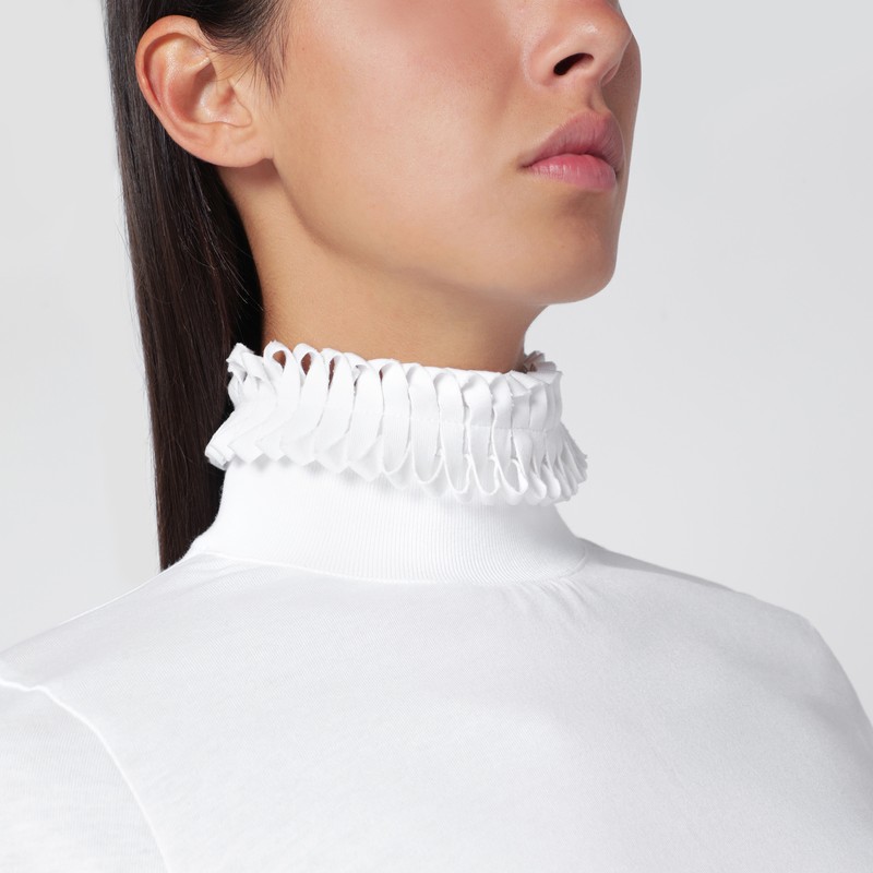 Alaïa White Crop T-shirt Dolcevita In White