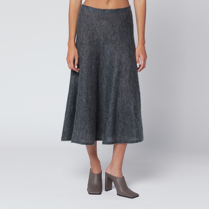 Gonna gray midi in mohair - Alaïa - Modalova