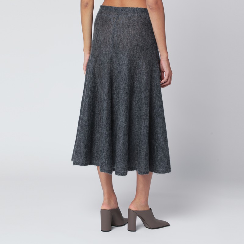 Alaïa Alaia Gonna Gray Midi In Mohair Women In Blue