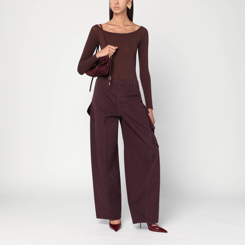 Alaïa Bordeaux Chino Cargo Pants In Red