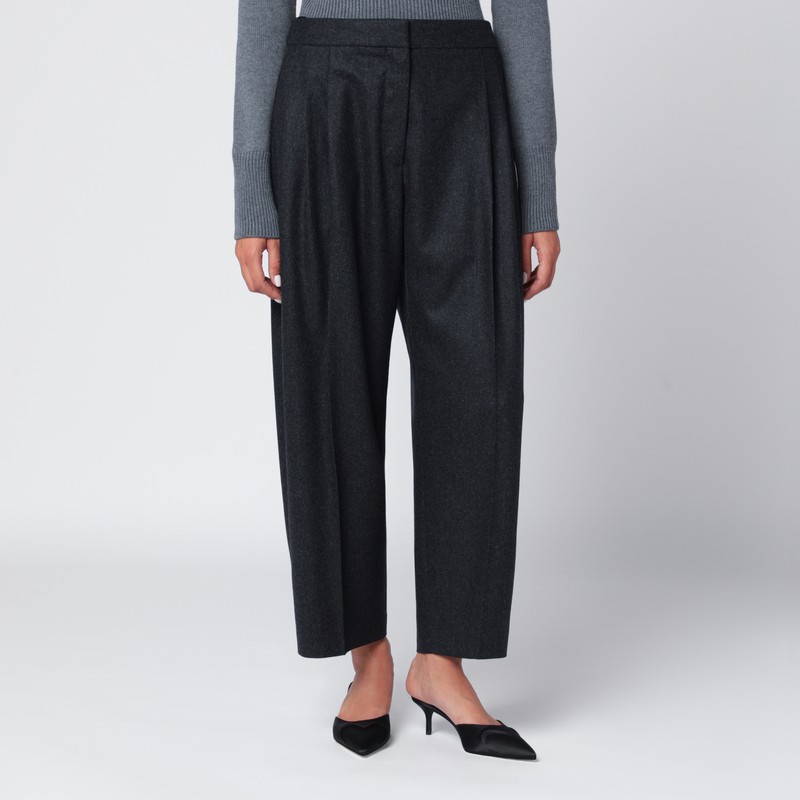 Gray flannel tailored trousers
