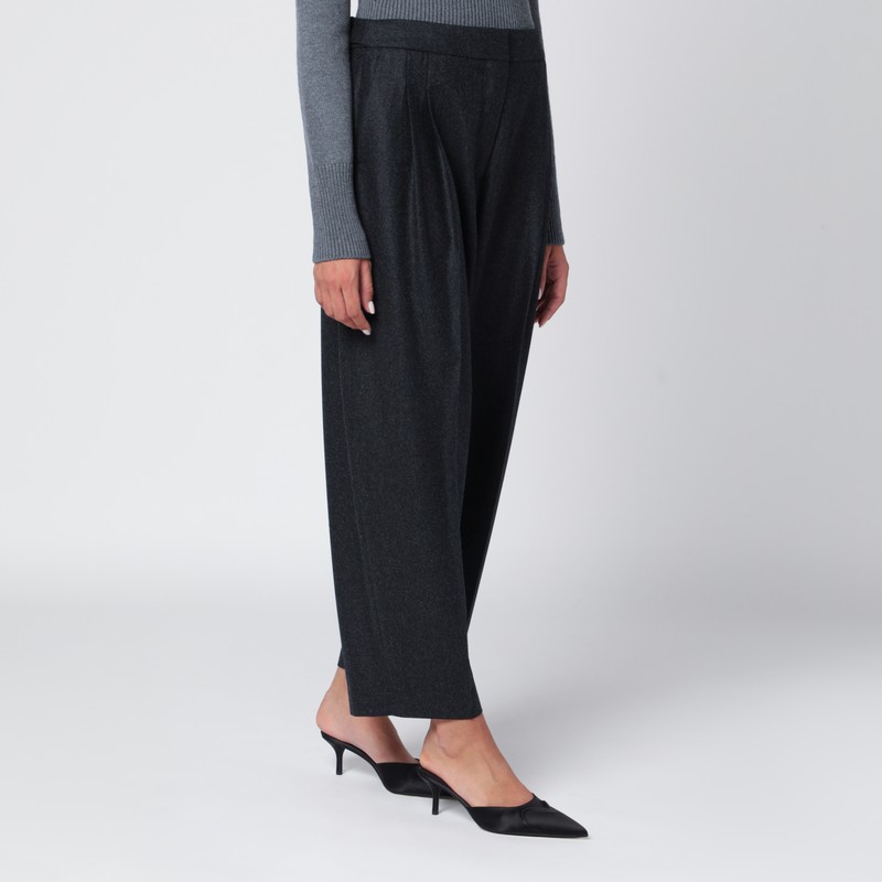 Alaïa Gray Flannel Tailored Trousers In Gray