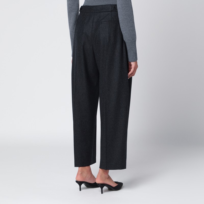 Alaïa Gray Flannel Tailored Trousers In Gray