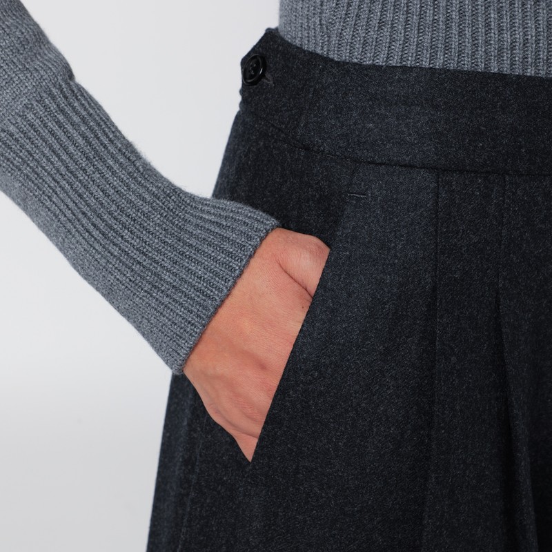 Alaïa Gray Flannel Tailored Trousers In Gray