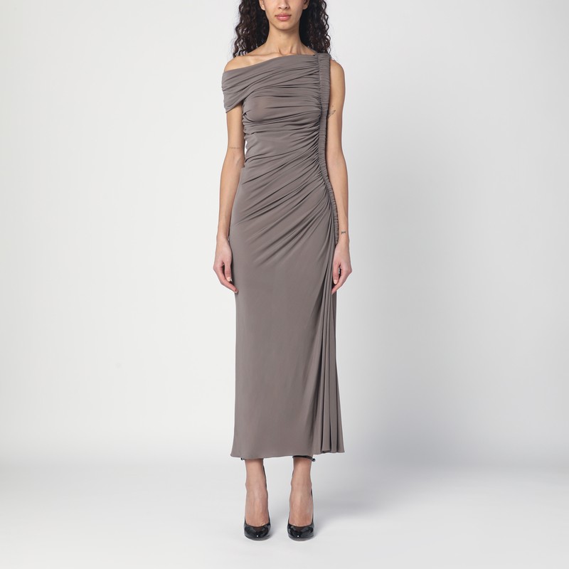 Draped taupe dress