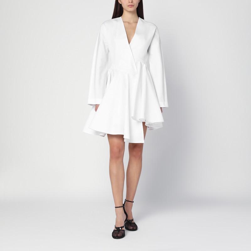 Asymmetrical white cotton dress - Alaïa - Modalova