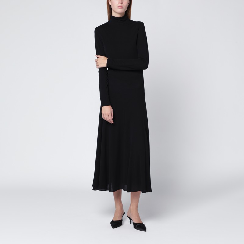 Black jersey heart-cut dress