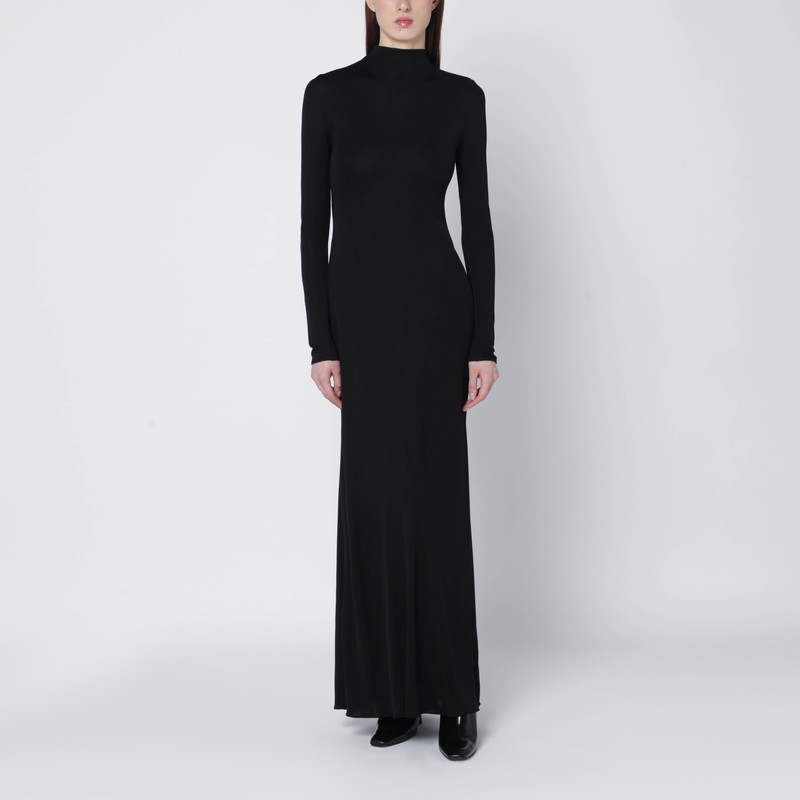 Black dress with back draping