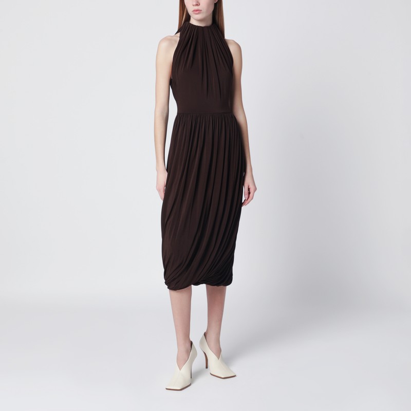Ebony brown twisted jersey dress