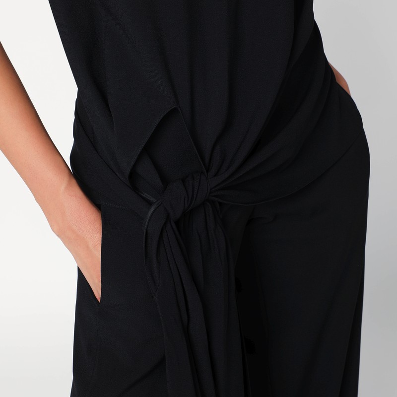 Alaïa Full Jumpsuit With A Belt At The Waist In Black