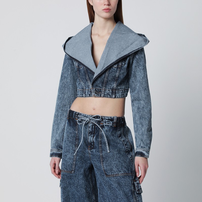 Denim hooded jacket