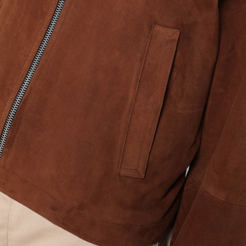 Alaïa Brown Suede Jacket In Gray