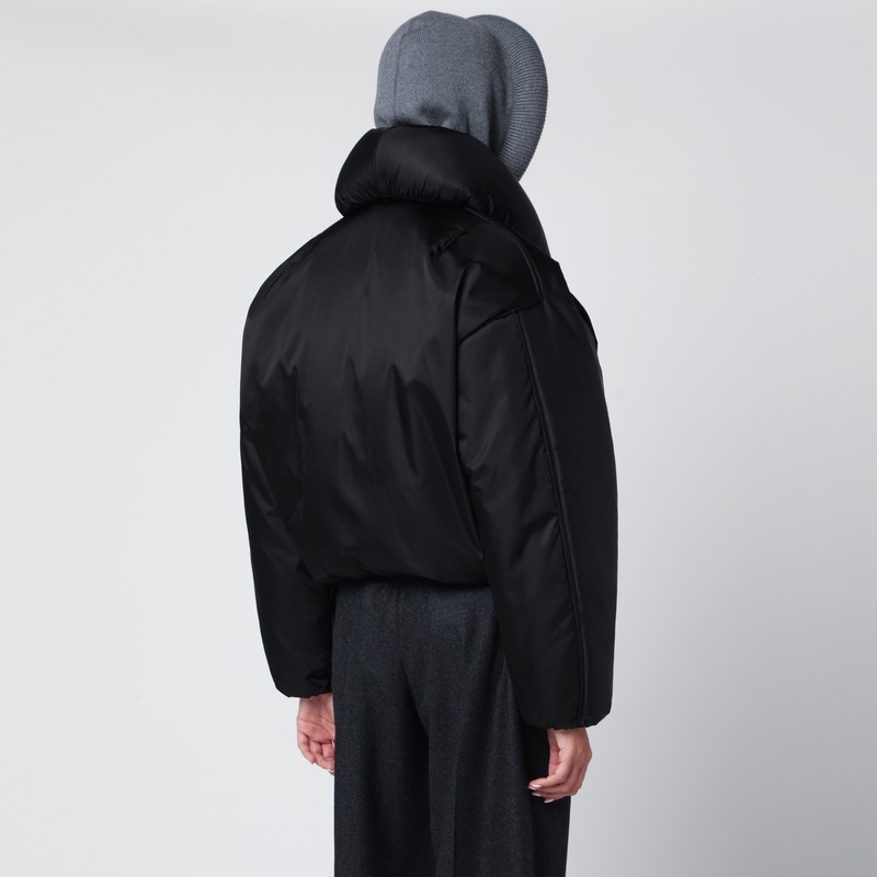 Alaïa Padded Bomber In Black Taffeta In Black