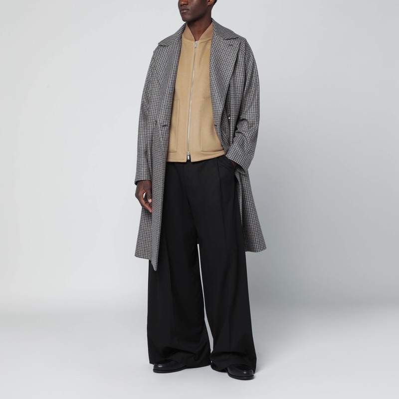 Lardini Beige Wool Zip Gilet In Neutral