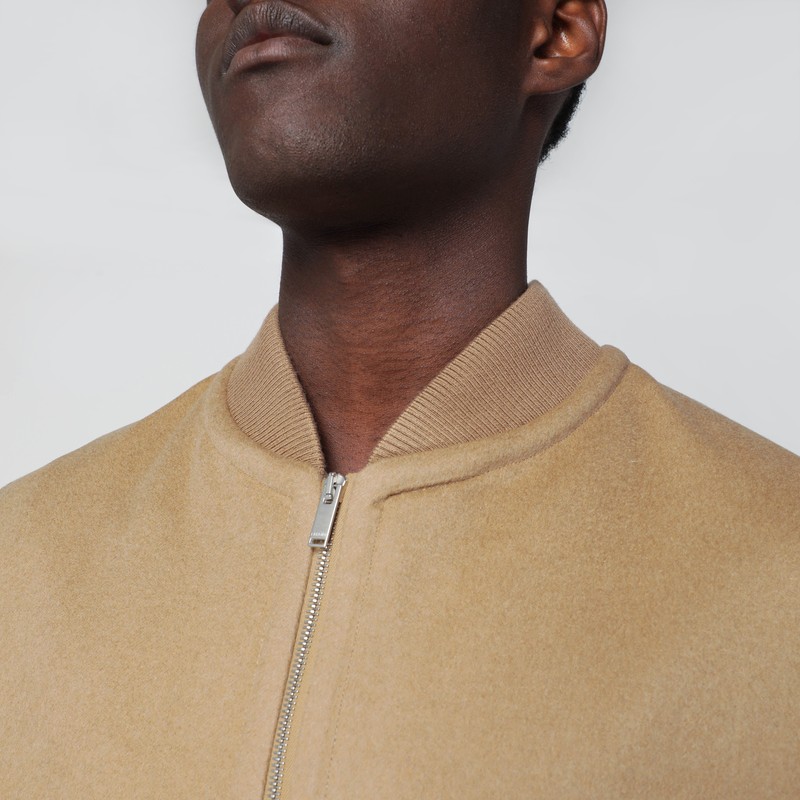 Lardini Beige Wool Zip Gilet In Neutral