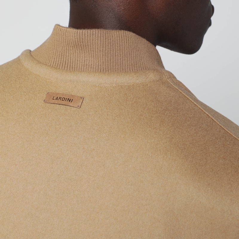 Lardini Beige Wool Zip Gilet In Neutral