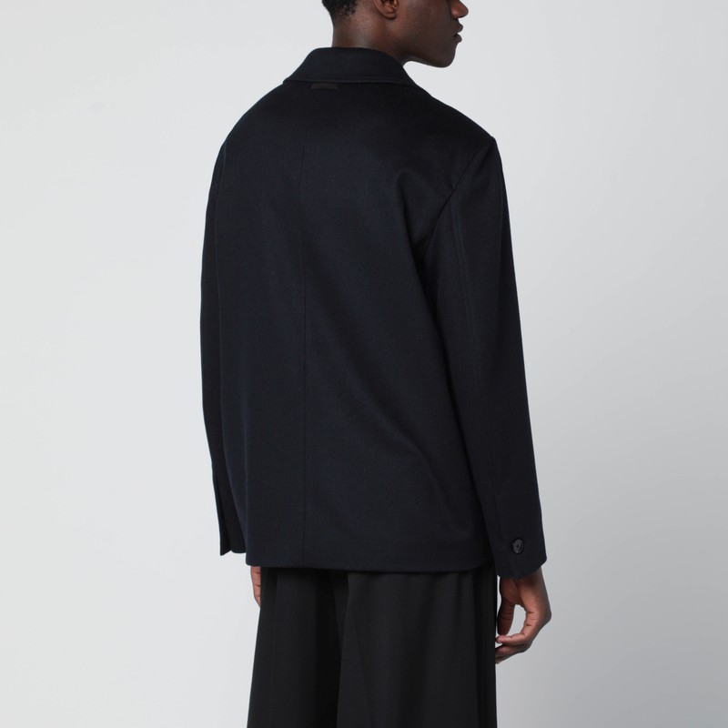 Lardini Blue Zip-up Wool Jacket In Blue