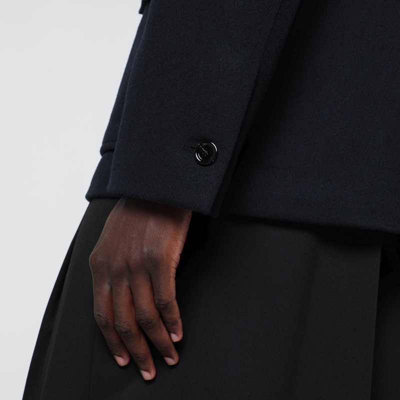 Lardini Blue Zip-up Wool Jacket In Blue