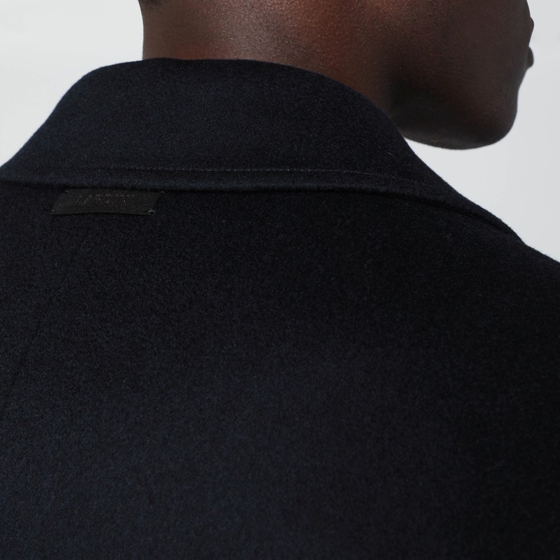 Lardini Blue Zip-up Wool Jacket In Blue