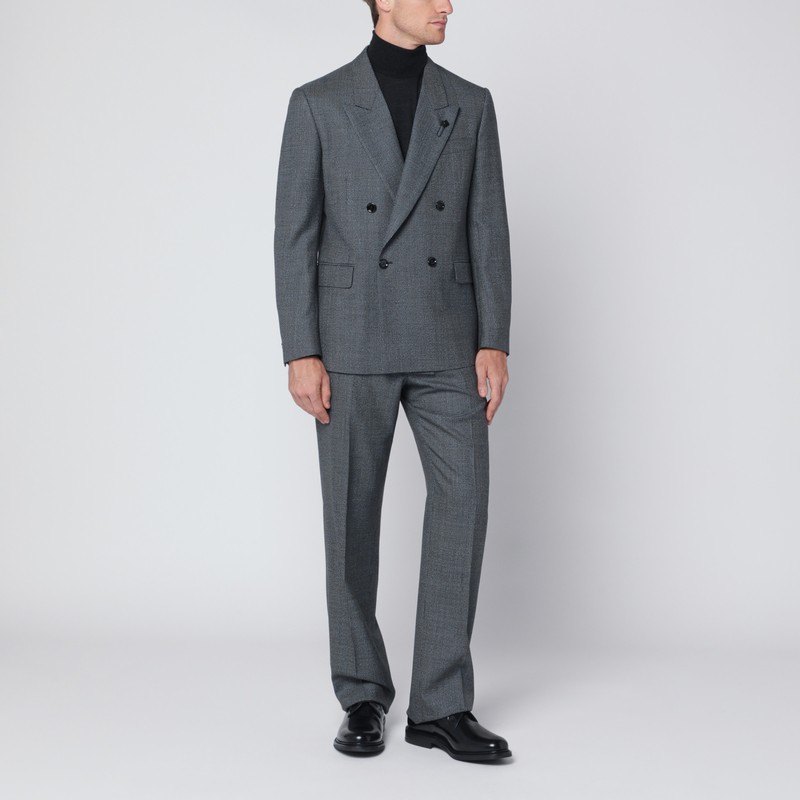 Lardini Tailored Wool Trousers With Pockets And Loops In Gray