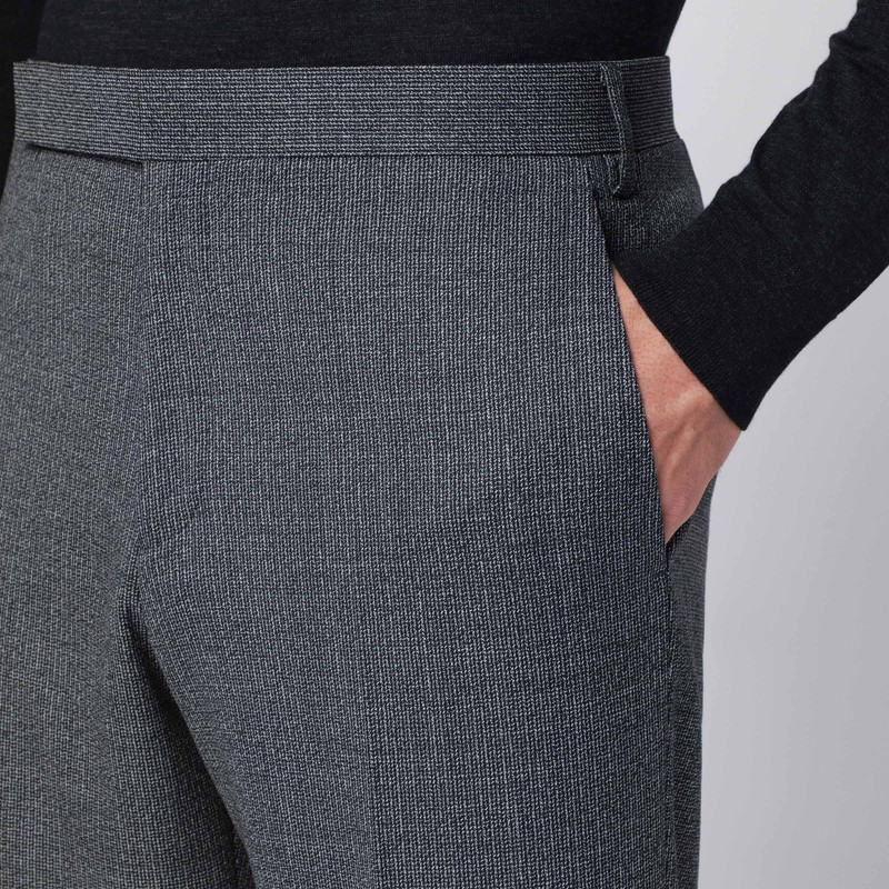 Lardini Tailored Wool Trousers With Pockets And Loops In Gray