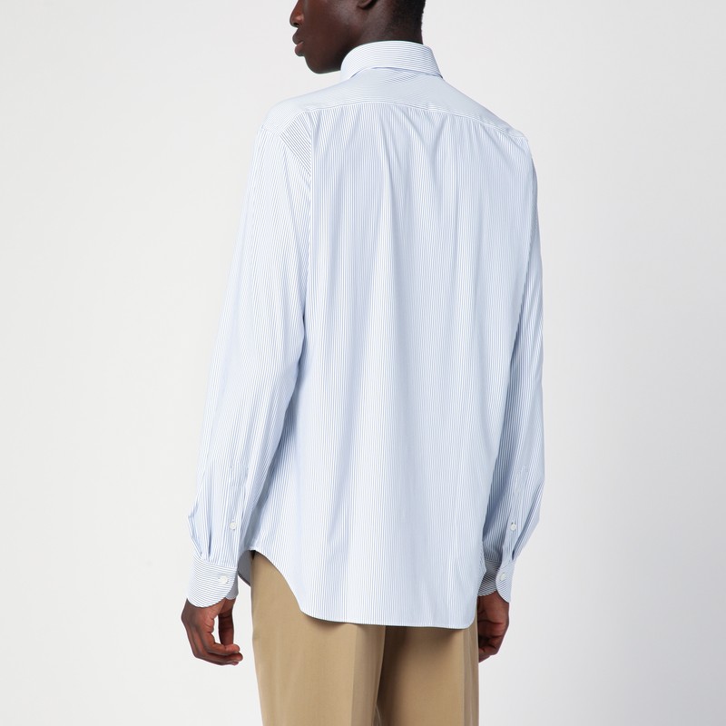 Xacus Light Blue Tailor Fit Shirt In Linen In Blue