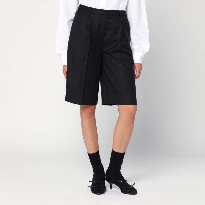 Bermuda in black virgin wool