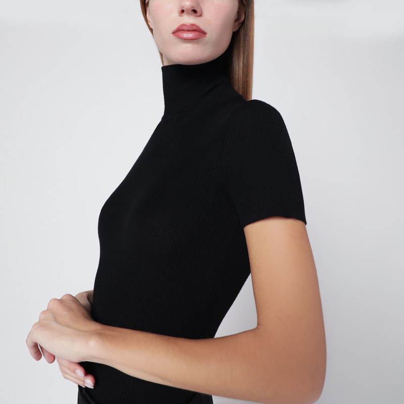 Max Mara Black Wool Turtleneck In Black