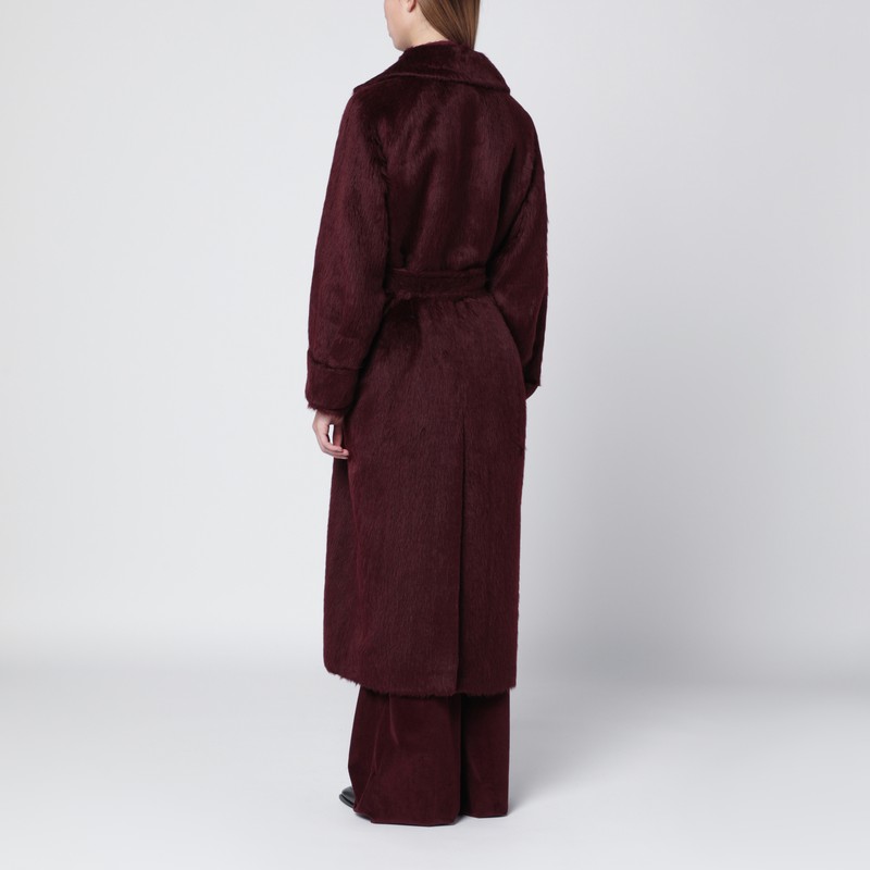 Max Mara Cherry-colored Alpaca And Wool Coat In Brown