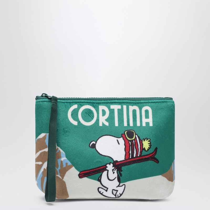 Mc2 Saint Barth Zip Pouch With Snoopy Cortina In Multi