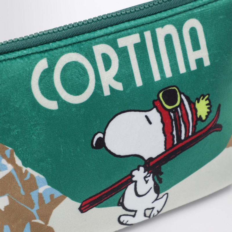 Mc2 Saint Barth Zip Pouch With Snoopy Cortina In Multi