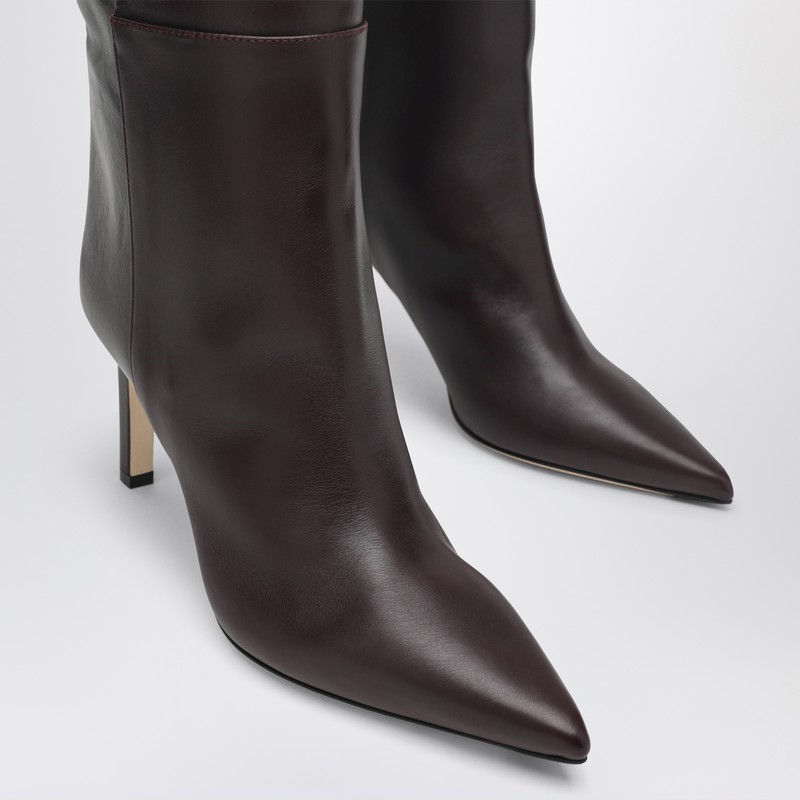 Jimmy Choo Alizze Knee Boot 85 Color Merlot In Black