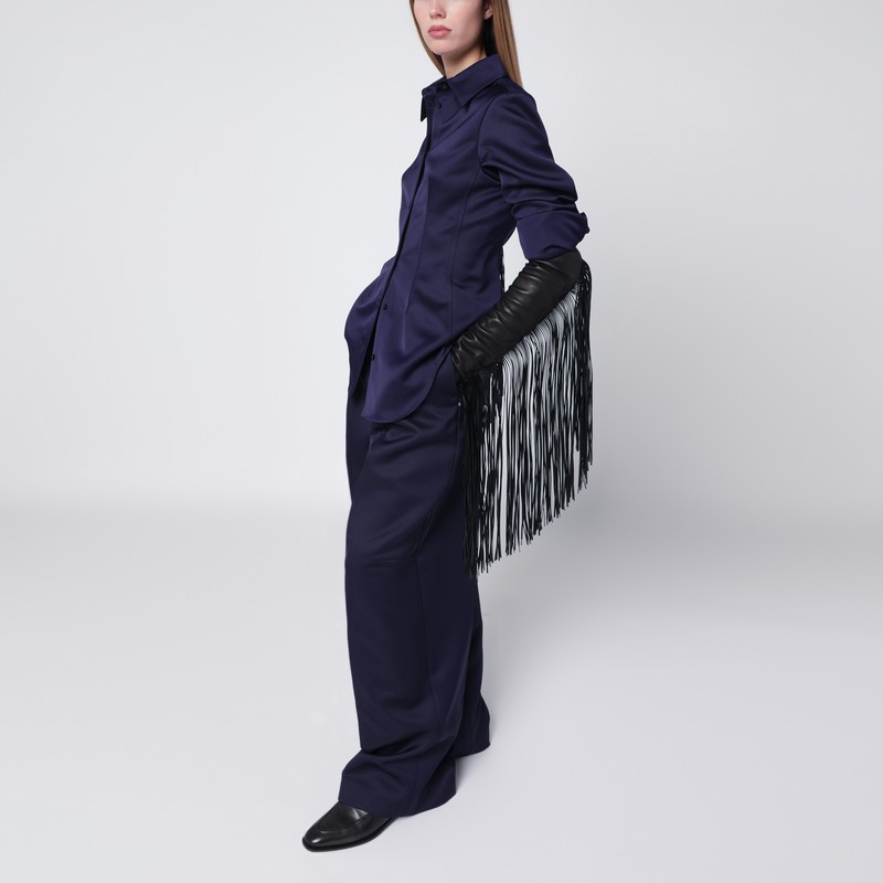 Sportmax Dark Purple Oversized Trousers In Blue