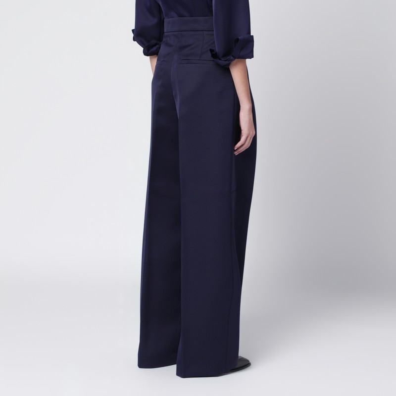 Sportmax Dark Purple Oversized Trousers In Blue