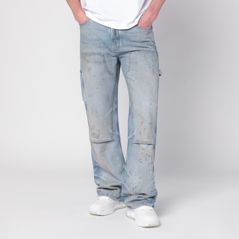 Amiri Straight Carpenter Style Trousers With Distressed Detailing