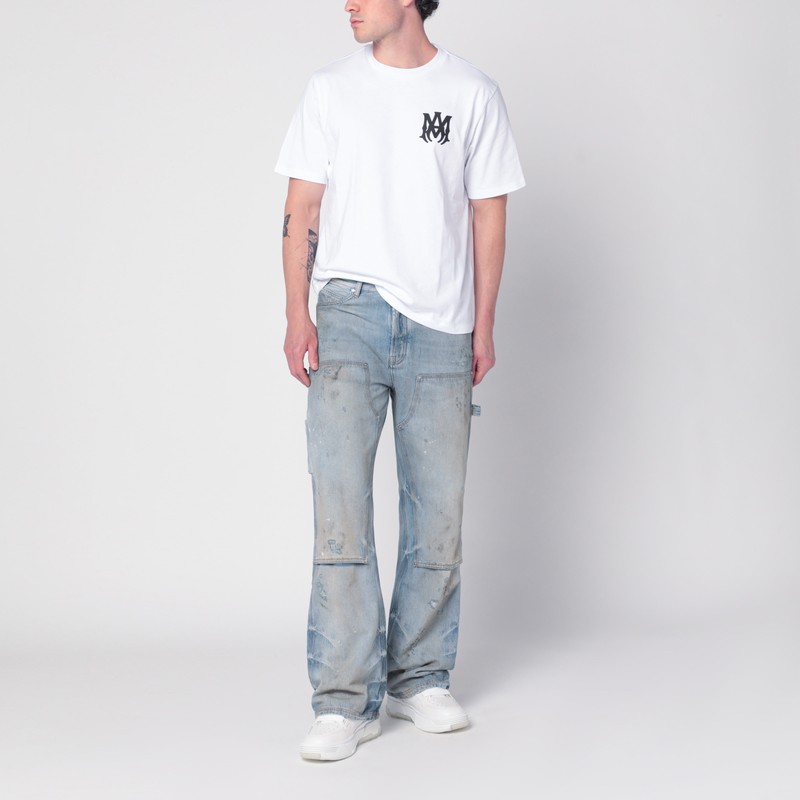 Amiri Straight Carpenter Style Trousers With Distressed Detailing