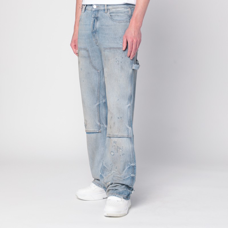 Amiri Straight Carpenter Style Trousers With Distressed Detailing