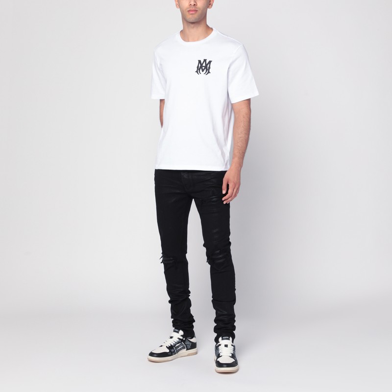 Amiri Vintage Black Skinny Jeans With Logo Embroidery