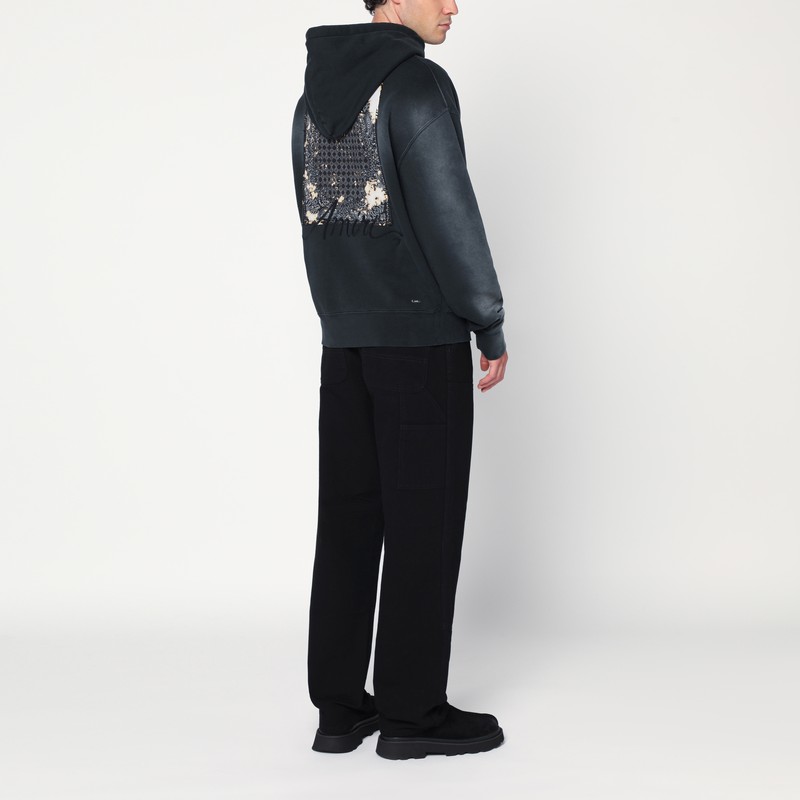 Amiri Black Bandana Hoodie In Black