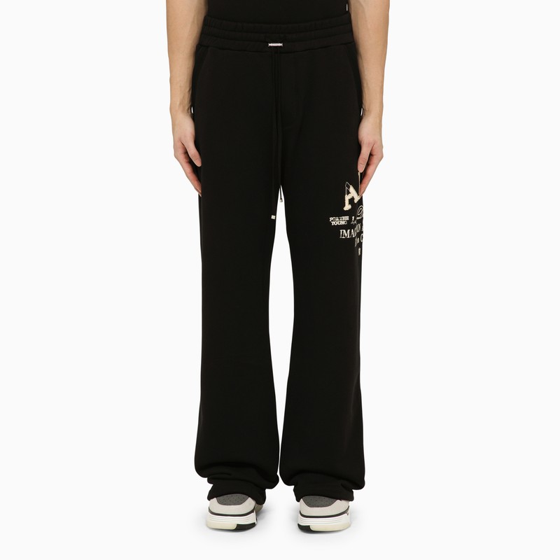 Black jogging trousers with logo