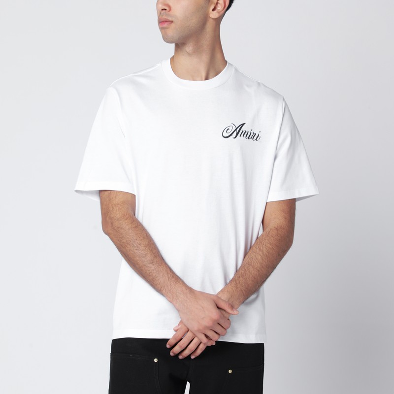 White cotton T-shirt with logo print