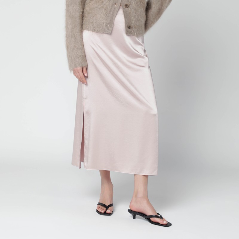 Weekend Max Mara Blush Satin Midi Skirt In Blue