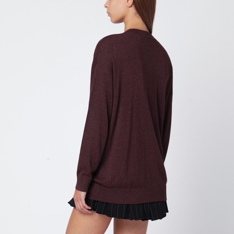 Isabel Marant Cosima V-neck Sweater In Burgundy