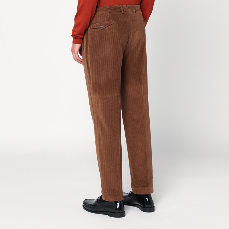 Santaniello Brown Corduroy Pants In Brown