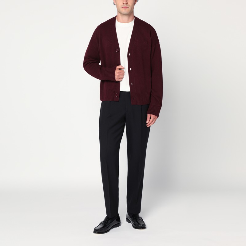 Santaniello Regular Black Wool Pants In Black