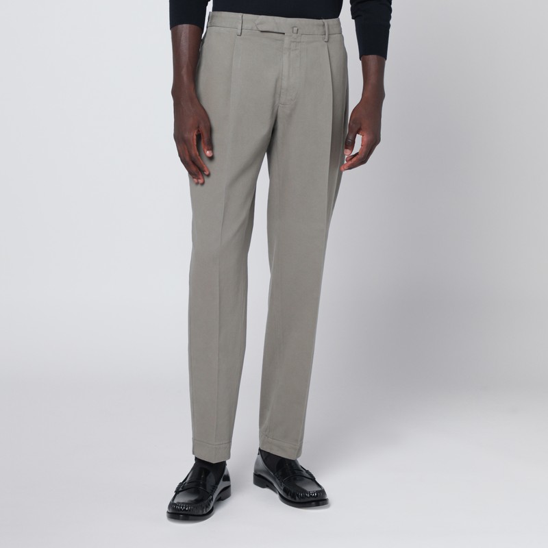 Gray cotton and cashmere trousers