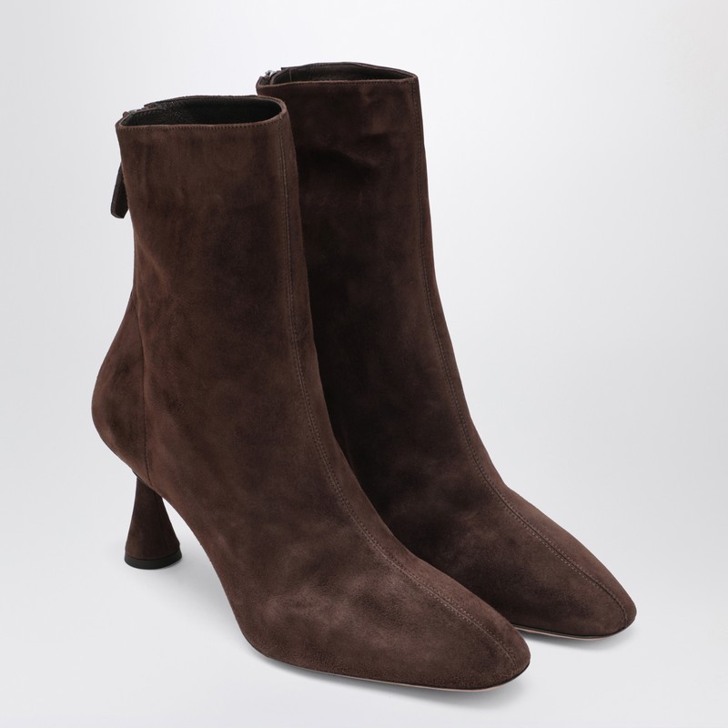 Aquazzura Amore Bootie 75 Brown Suede In Brown